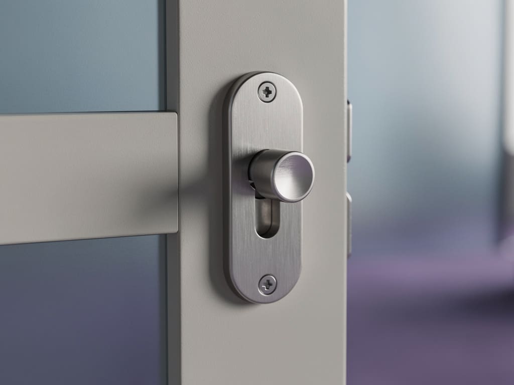 Cilindro europeo ad alta sicurezza montato su una porta moderna